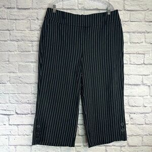 Lane Bryant Pin Stripe The Laney Wide Leg Crop High-rise Pants Size 16